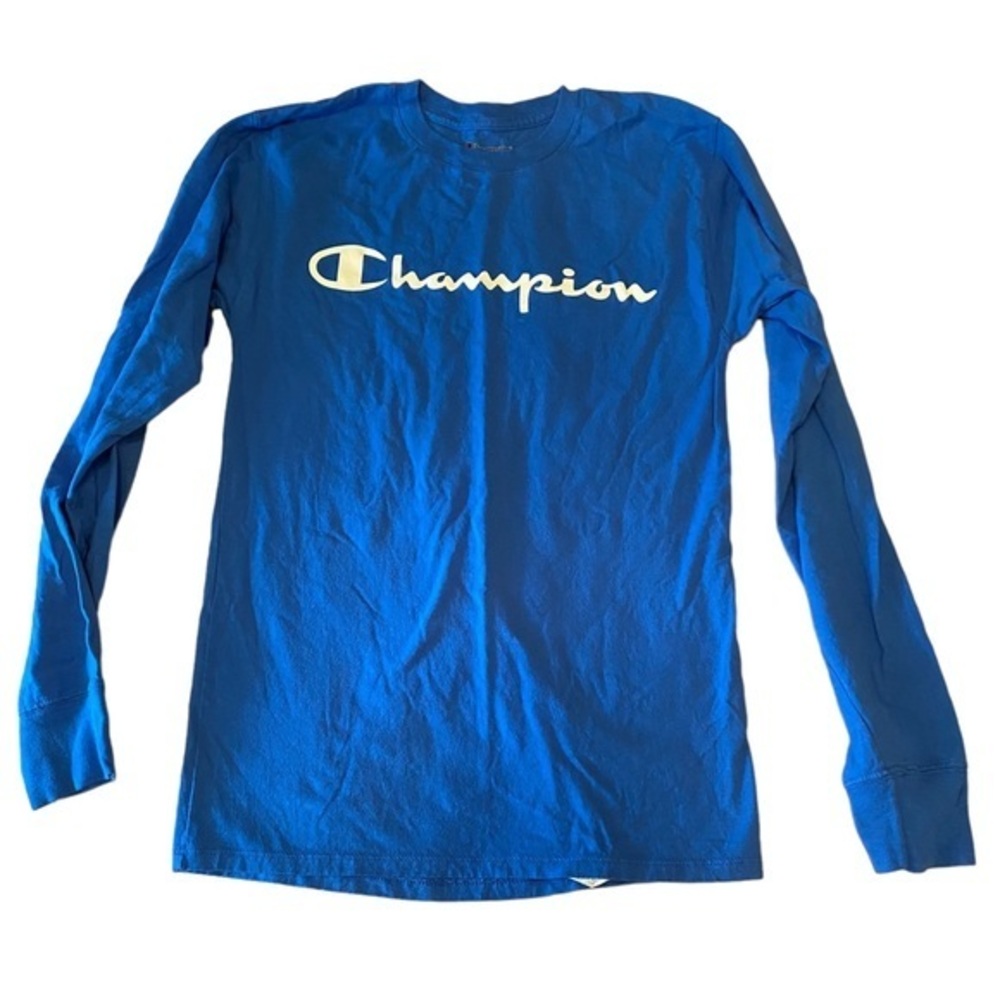 Champion long sleeve T-shirt. Size small. Royal blue. Logo. Unisex